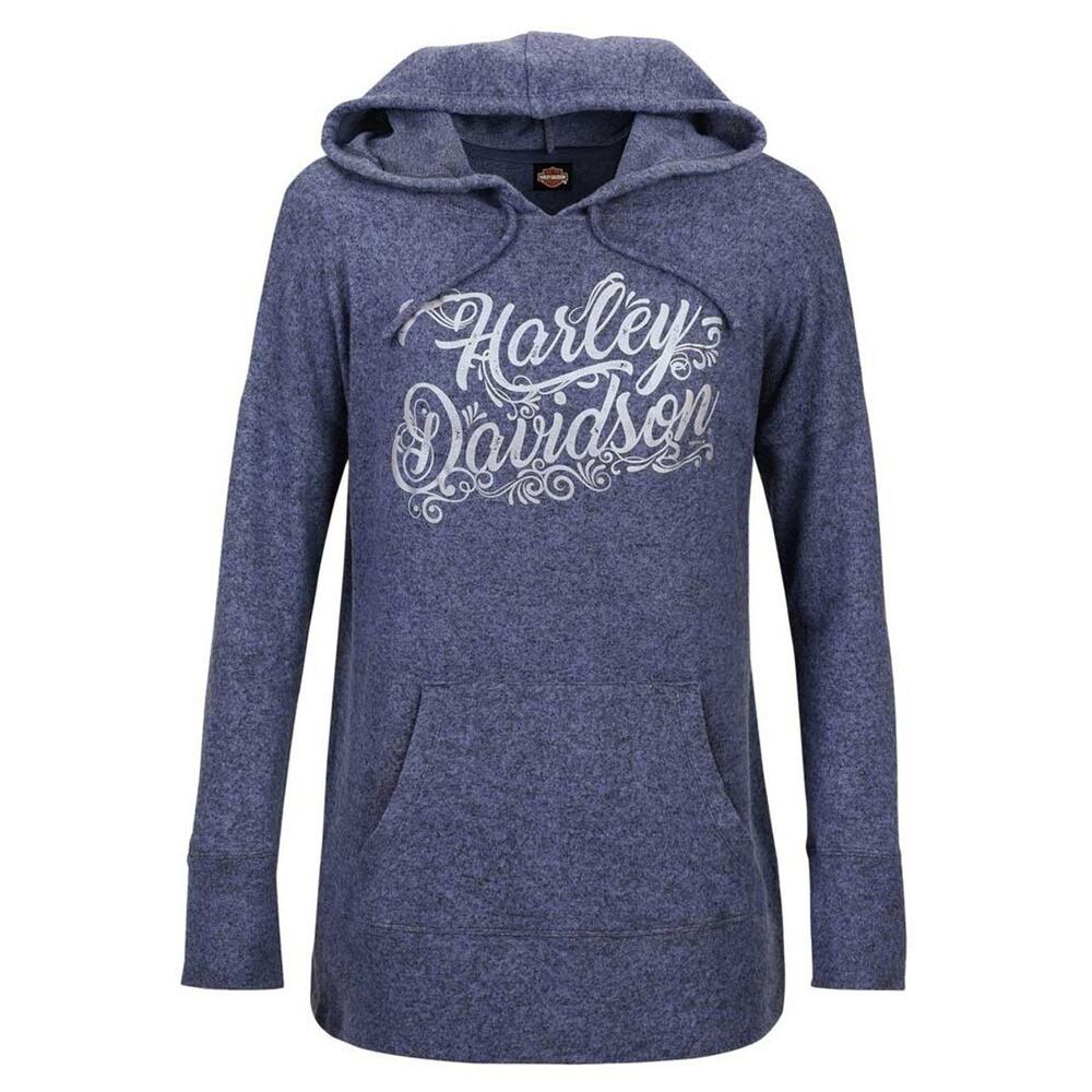 Harley-Davidson Womens Hooded Shirt Size M Biker Moto Motorcycle Stretch Casual